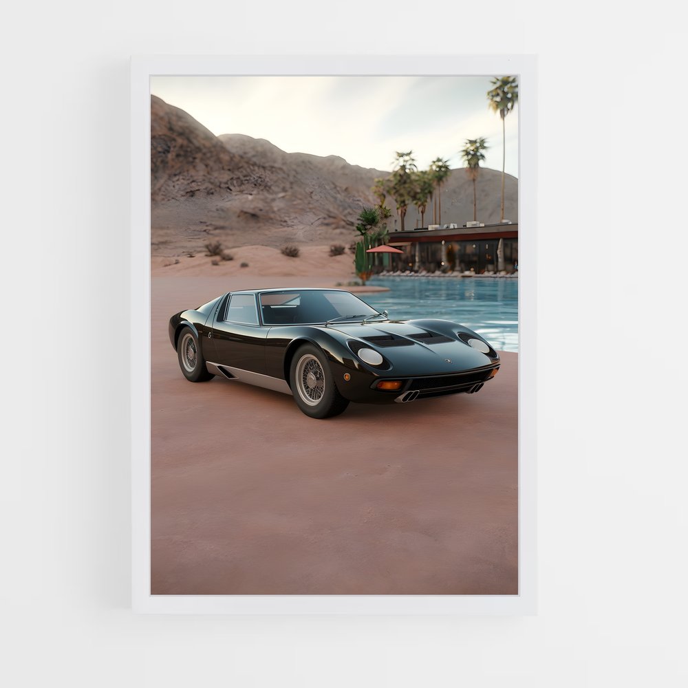 Poster Poolside Miura – affiche Lamborghini (vue 3)